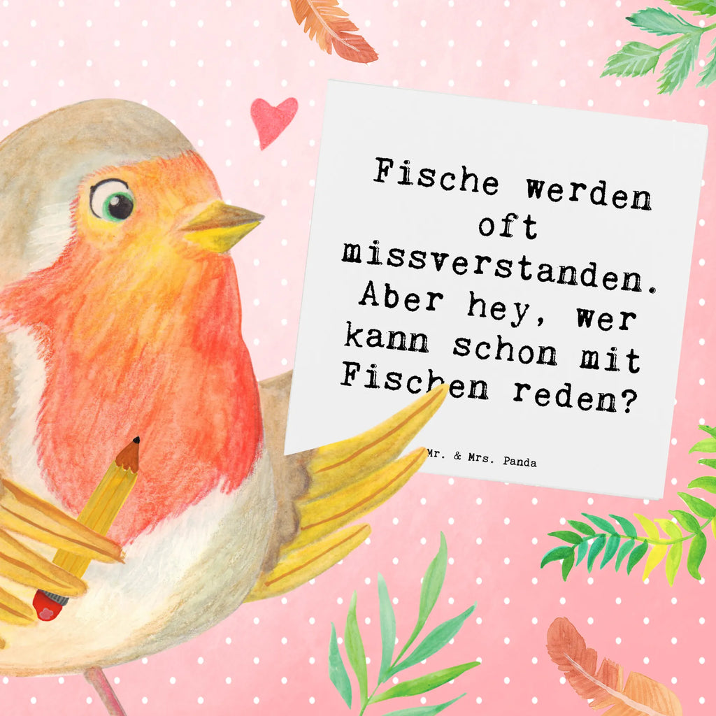 Deluxe Karte Spruch Fische Geheimnisse Grußkarte, Karte, Einladungskarte, Hochzeitskarte, Glückwunschkarte, Geburtstagskarte, Hochwertige Klappkarte, Hochwertige Grußkarte, Klappkarte, Tierkreiszeichen, Sternzeichen, Horoskop, Astrologie, Aszendent