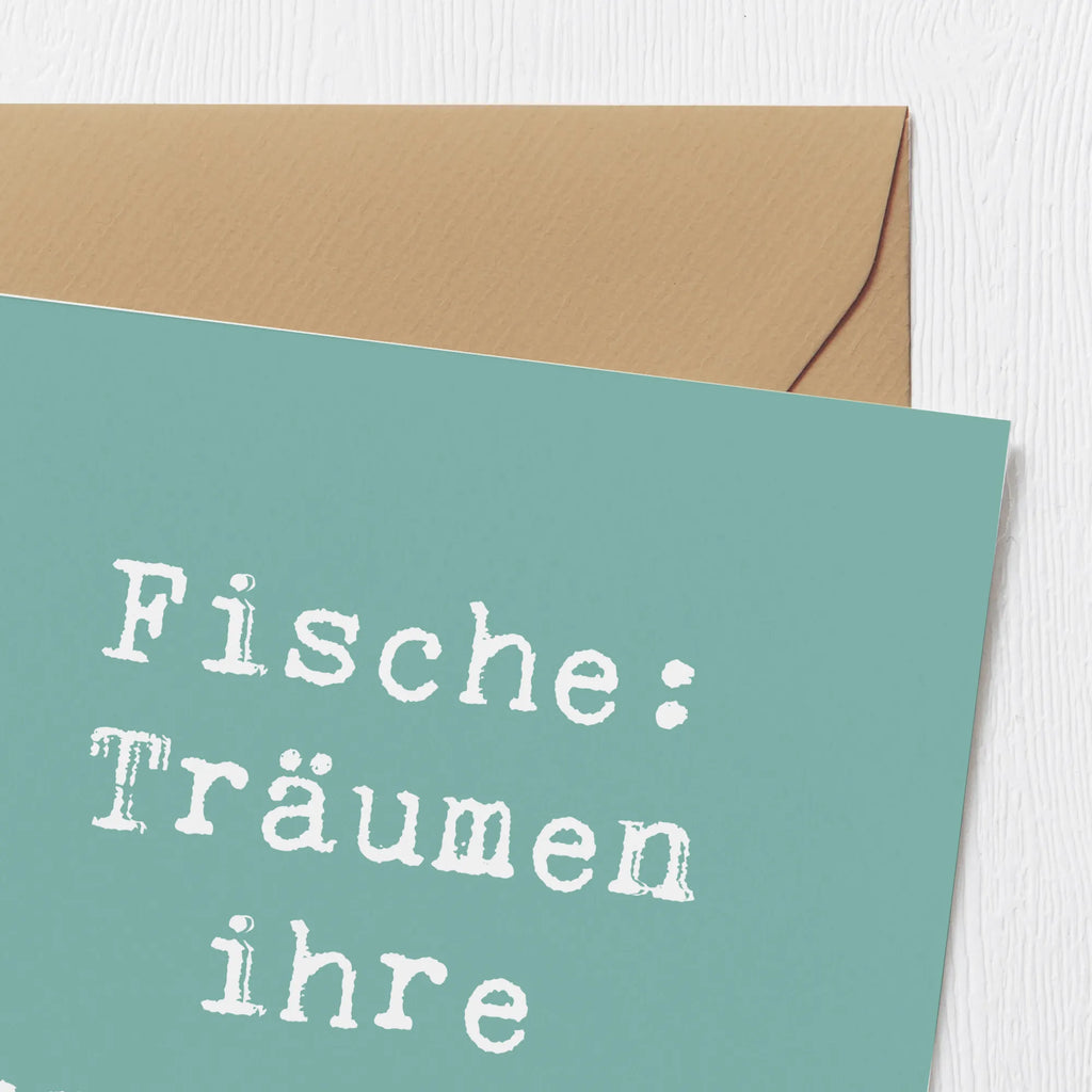 Deluxe Karte Spruch Fische Kraft Glückwunschkarte, Geburtstagskarte, Hochzeitskarte, Klappkarte, Einladungskarte, Hochwertige Grußkarte, Karte, Hochwertige Klappkarte, Grußkarte, Tierkreiszeichen, Sternzeichen, Horoskop, Astrologie, Aszendent
