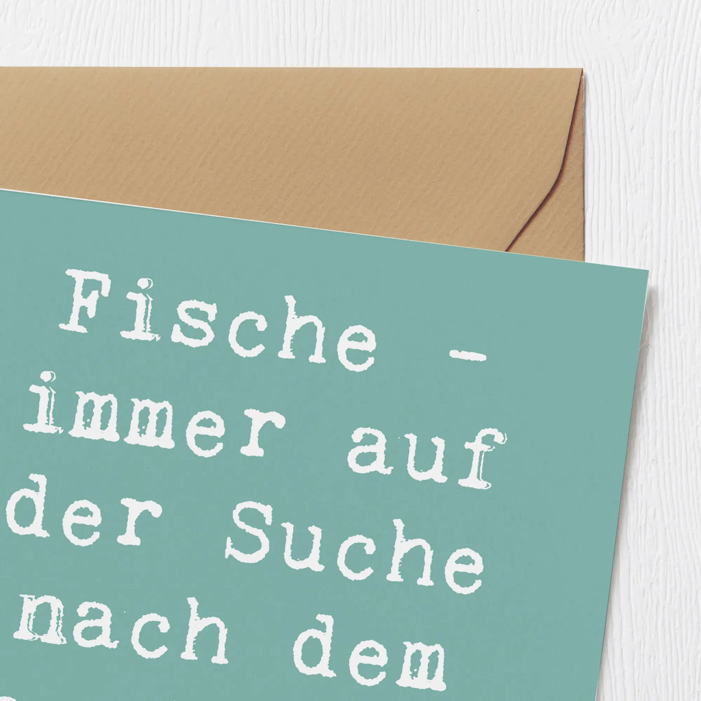 Deluxe Karte Spruch Fische Schwarm Hochwertige Grußkarte, Karte, Grußkarte, Einladungskarte, Hochwertige Klappkarte, Klappkarte, Glückwunschkarte, Hochzeitskarte, Geburtstagskarte, Tierkreiszeichen, Sternzeichen, Horoskop, Astrologie, Aszendent