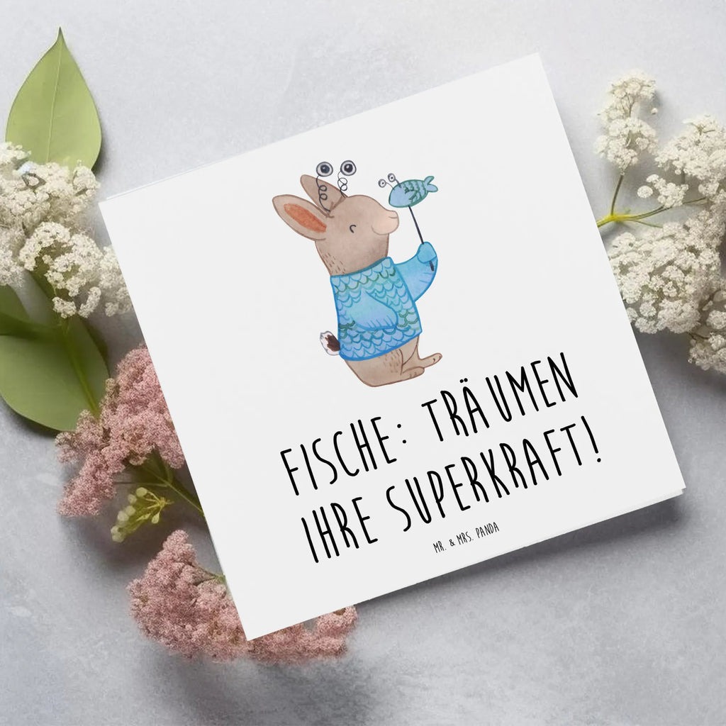 Deluxe Card Fische: Träumen ihre Superkraft! Klappkarte, Karte, Grußkarte, Einladungskarte, Geburtstagskarte, Hochzeitskarte, Hochwertige Grußkarte, Glückwunschkarte, Hochwertige Klappkarte, Tierkreiszeichen, Sternzeichen, Horoskop, Astrologie, Aszendent