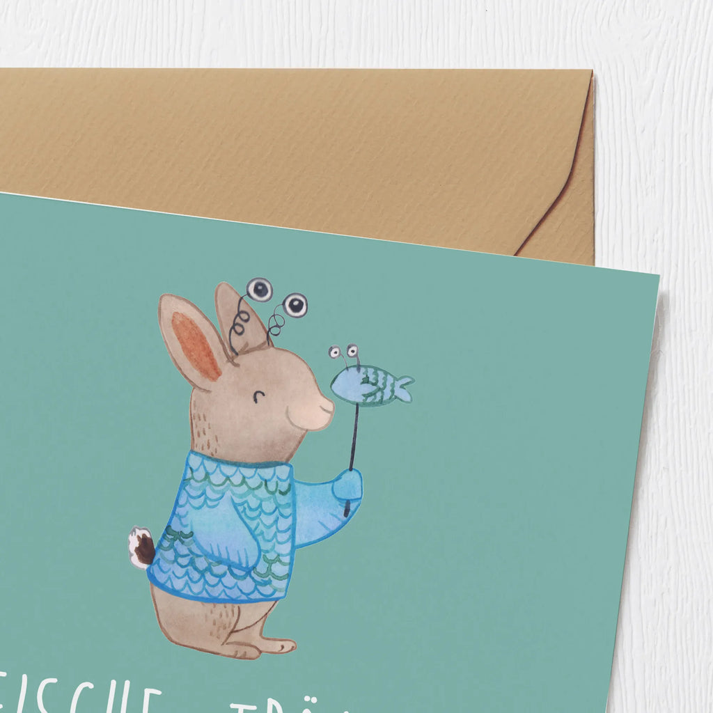 Deluxe Card Fische: Träumen ihre Superkraft! Klappkarte, Karte, Grußkarte, Einladungskarte, Geburtstagskarte, Hochzeitskarte, Hochwertige Grußkarte, Glückwunschkarte, Hochwertige Klappkarte, Tierkreiszeichen, Sternzeichen, Horoskop, Astrologie, Aszendent