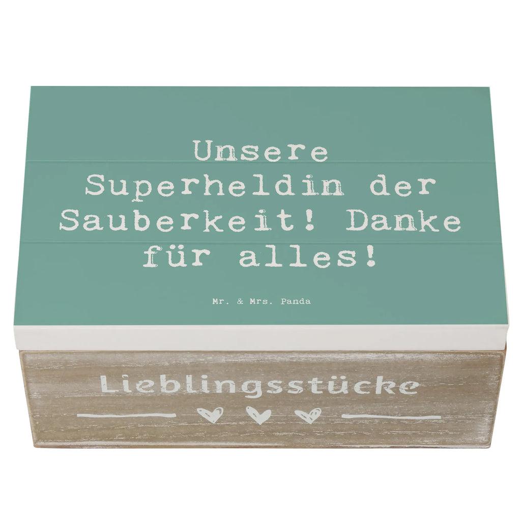 Holzkiste Spruch Putzfrau Superheldin Erinnerungskiste, Schatulle, Geschenkbox, Geschenkdose, Aufbewahrungsbox, Schatzkiste, Holzkiste, Erinnerungsbox, Truhe, Kiste, XXL, Dekokiste