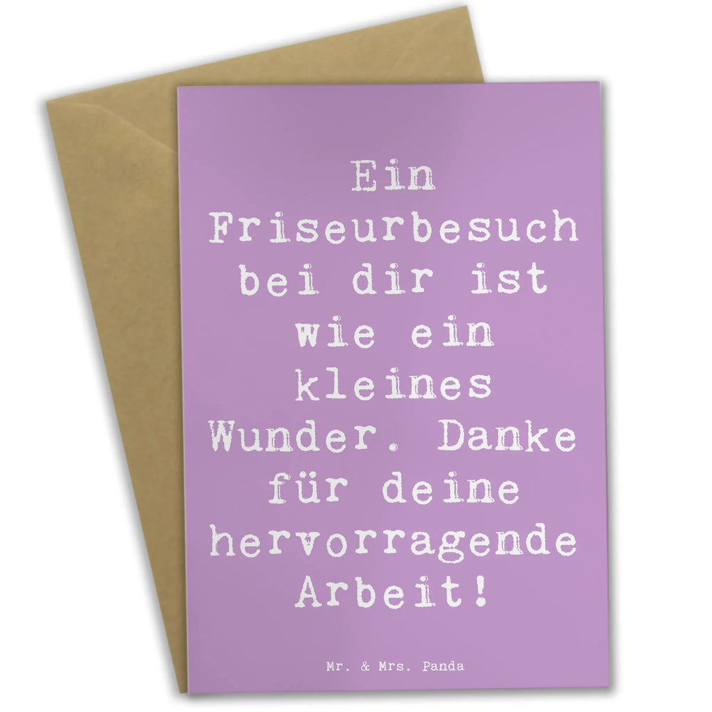 Greetings card Saying Ein Friseurbesuch bei dir ist wie ein kleines Wunder. Danke für deine hervorragende Arbeit! Hochzeitskarte, Einladungskarte, Klappkarte, Karte, Ansichtskarten, Grußkarte, Glückwunschkarte, Geburtstagskarte