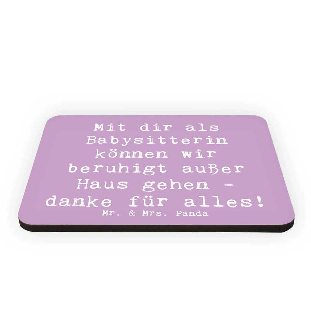 Magnet Saying Mit dir als Babysitterin können wir beruhigt außer Haus gehen - danke für alles! Kühlschrankmagnet, Pinnwandmagnet, Souvenir Magnet, Motivmagnete, Dekomagnet, Whiteboard Magnet, Notiz Magnet, Kühlschrank Dekoration