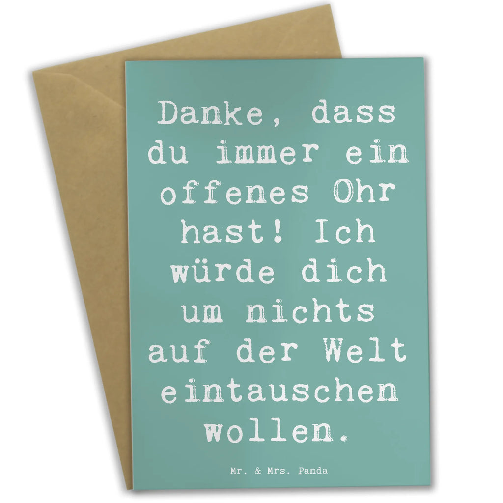 Greetings card Saying Danke, dass du immer ein offenes Ohr hast! Ich würde dich um nichts auf der Welt eintauschen wollen. Karte, Ansichtskarten, Hochzeitskarte, Klappkarte, Einladungskarte, Geburtstagskarte, Grußkarte, Glückwunschkarte
