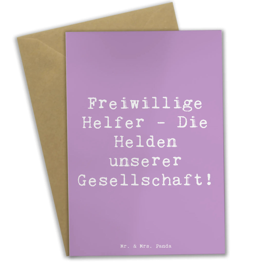 Greetings card Saying Freiwillige Helfer - Die Helden unserer Gesellschaft! Grußkarte, Klappkarte, Einladungskarte, Glückwunschkarte, Hochzeitskarte, Geburtstagskarte, Karte, Ansichtskarten