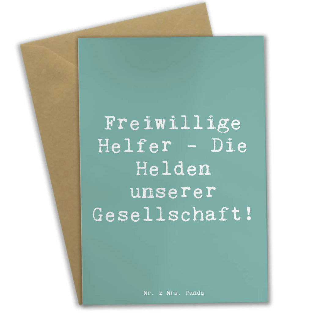 Greetings card Saying Freiwillige Helfer - Die Helden unserer Gesellschaft! Grußkarte, Klappkarte, Einladungskarte, Glückwunschkarte, Hochzeitskarte, Geburtstagskarte, Karte, Ansichtskarten