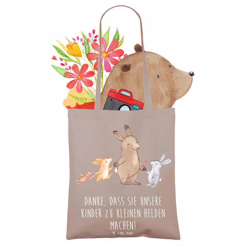 Tote bag Danke, dass Sie unsere Kinder zu kleinen Helden machen! Einkaufstasche, Stofftasche, Stoffbeutel, Laptoptasche, Tasche, Strandtasche, Jutetasche, Schultertasche, Tragetasche, Beutel, Shopper, Jutebeutel, Einkaufstüte, Badetasche, Beuteltasche, Umhängetasche