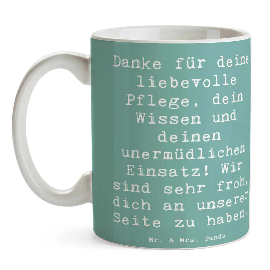 Mug Saying Danke für deine liebevolle Pflege, dein Wissen und deinen unermüdlichen Einsatz! Wir sind sehr froh, dich an unserer Seite zu haben. Bürotasse, Teetasse, Kaffeetasse, Tasse mit Zitaten, Geschenktasse, Tasse mit Motiven, Porzellantasse, Keramiktasse, Tasse