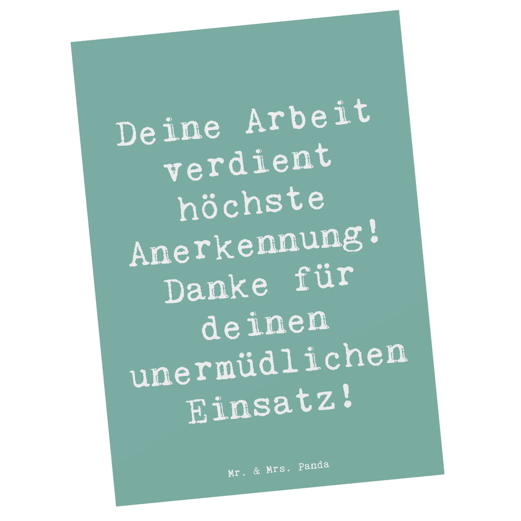Postcard Saying Deine Arbeit verdient höchste Anerkennung! Danke für deinen unermüdlichen Einsatz! Postkarte, Karte, Geschenkkarte, Grußkarte, Einladung, Ansichtskarte, Geburtstagskarte, Einladungskarte, Dankeskarte, Ansichtskarten, Einladung Geburtstag, Einladungskarten Geburtstag