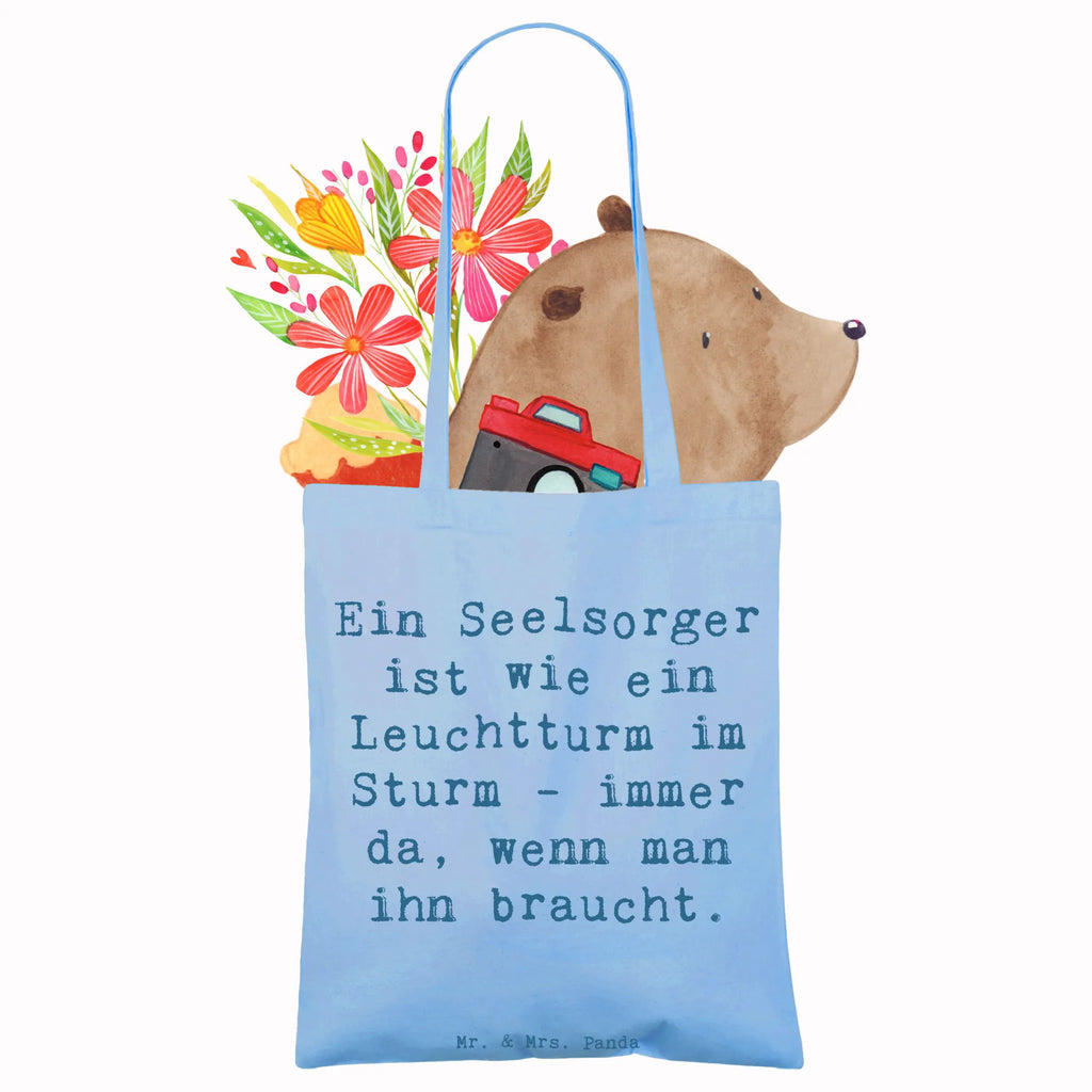 Tote bag Saying Ein Seelsorger ist wie ein Leuchtturm im Sturm - immer da, wenn man ihn braucht. Beuteltasche, Beutel, Einkaufstasche, Jutebeutel, Stoffbeutel, Tasche, Shopper, Umhängetasche, Strandtasche, Schultertasche, Stofftasche, Tragetasche, Badetasche, Jutetasche, Einkaufstüte, Laptoptasche