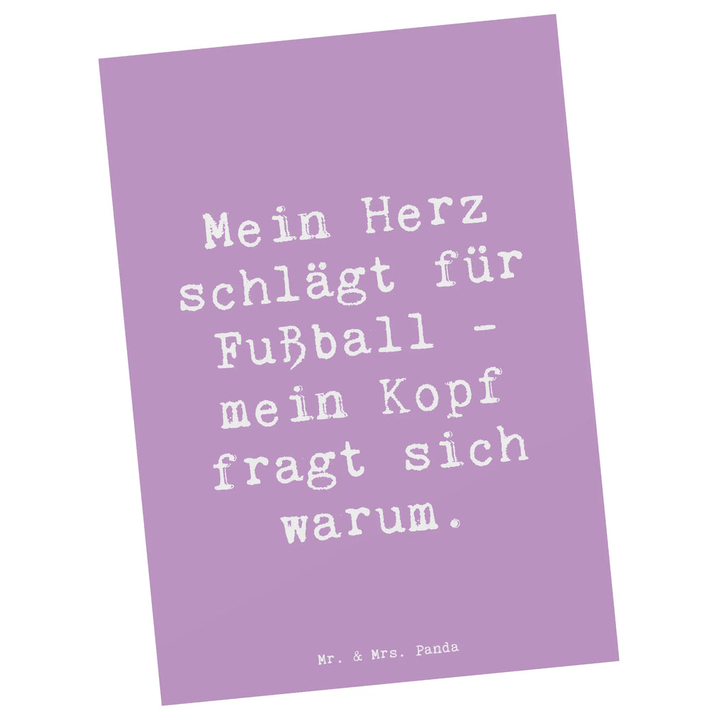 Postcard Saying Mein Herz schlägt für Fußball - mein Kopf fragt sich warum. Geburtstagskarte, Geschenkkarte, Karte, Postkarte, Ansichtskarten, Ansichtskarte, Einladungskarten Geburtstag, Dankeskarte, Einladung Geburtstag, Einladung, Einladungskarte, Grußkarte, Geschenk, Sport, Sportart, Hobby, Schenken, Danke, Dankeschön, Auszeichnung, Gewinn, Sportler