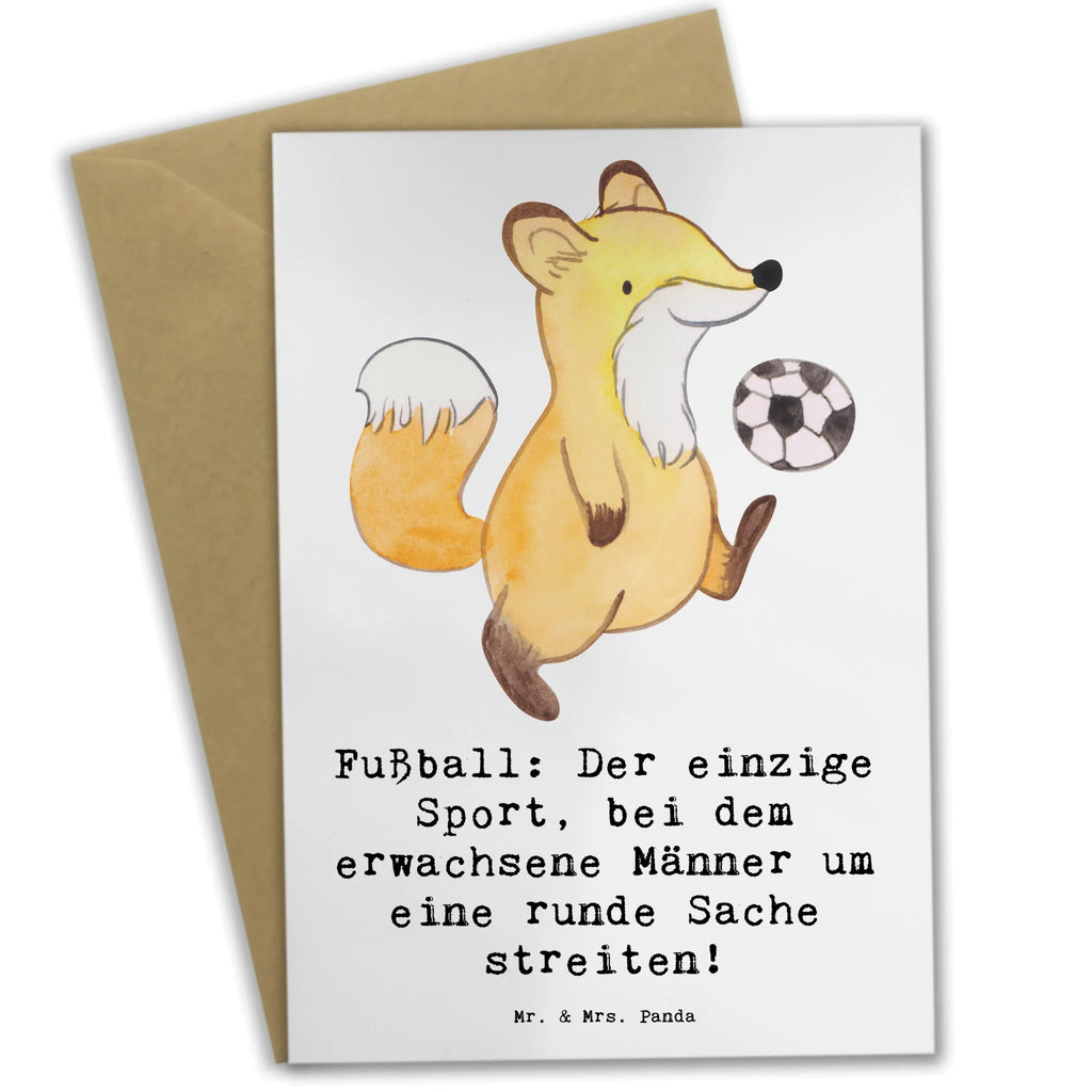 Greetings card Fußball: Der einzige Sport, bei dem erwachsene Männer um eine runde Sache streiten! Ansichtskarten, Grußkarte, Hochzeitskarte, Klappkarte, Geburtstagskarte, Glückwunschkarte, Einladungskarte, Karte, Geschenk, Sport, Sportart, Hobby, Schenken, Danke, Dankeschön, Auszeichnung, Gewinn, Sportler
