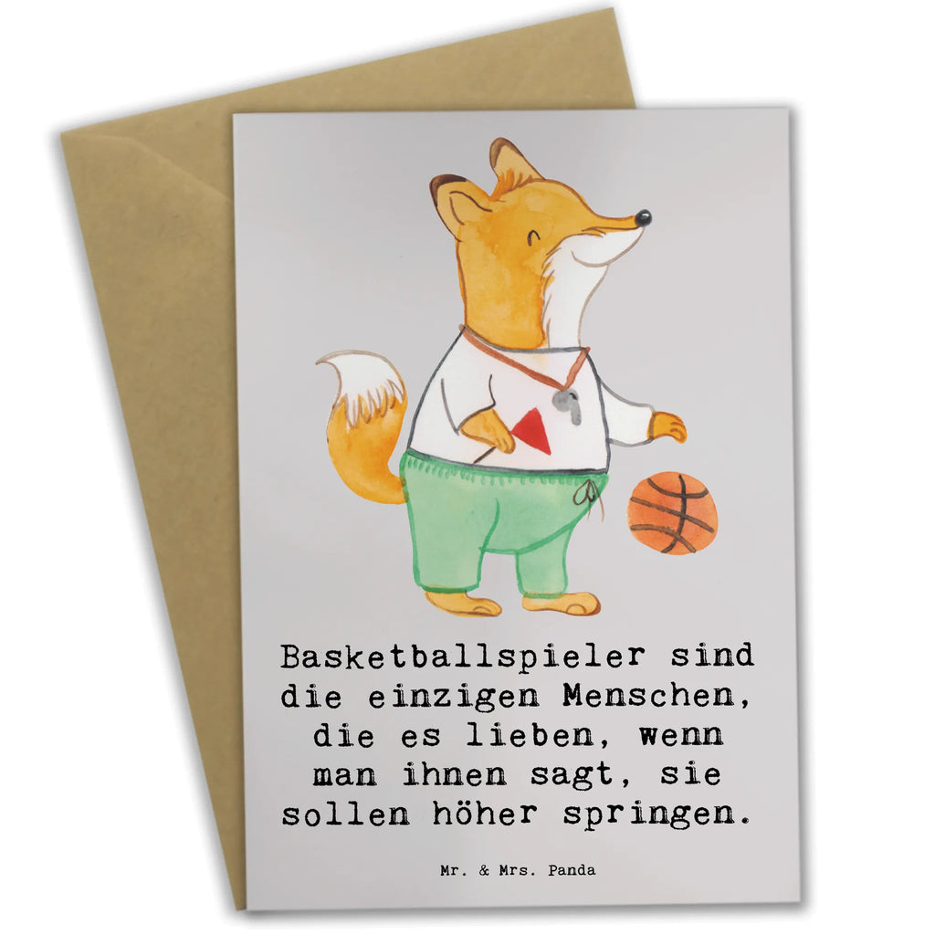 Greetings card Basketballspieler sind die einzigen Menschen, die es lieben, wenn man ihnen sagt, sie sollen höher springen. Hochzeitskarte, Karte, Ansichtskarten, Geburtstagskarte, Einladungskarte, Klappkarte, Glückwunschkarte, Grußkarte, Geschenk, Sport, Sportart, Hobby, Schenken, Danke, Dankeschön, Auszeichnung, Gewinn, Sportler