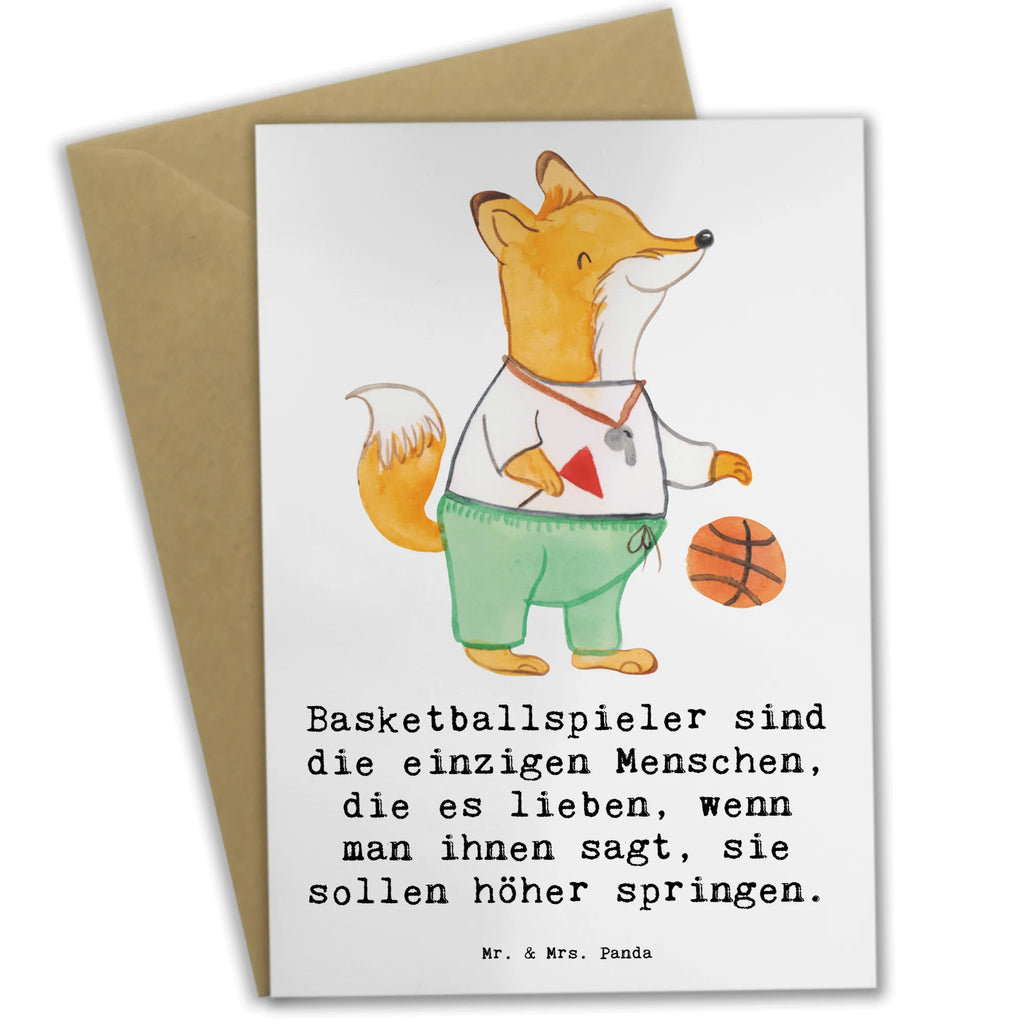 Greetings card Basketballspieler sind die einzigen Menschen, die es lieben, wenn man ihnen sagt, sie sollen höher springen. Hochzeitskarte, Karte, Ansichtskarten, Geburtstagskarte, Einladungskarte, Klappkarte, Glückwunschkarte, Grußkarte, Geschenk, Sport, Sportart, Hobby, Schenken, Danke, Dankeschön, Auszeichnung, Gewinn, Sportler