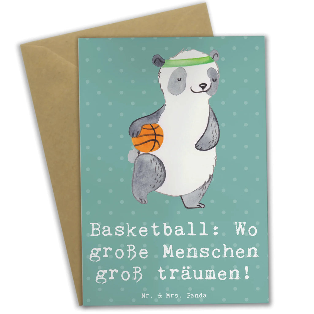 Greetings card Basketball: Wo große Menschen groß träumen! Ansichtskarten, Einladungskarte, Grußkarte, Geburtstagskarte, Karte, Glückwunschkarte, Klappkarte, Hochzeitskarte, Geschenk, Sport, Sportart, Hobby, Schenken, Danke, Dankeschön, Auszeichnung, Gewinn, Sportler