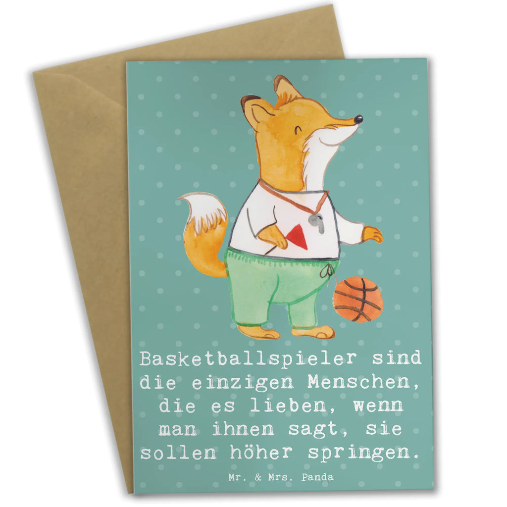 Greetings card Basketballspieler sind die einzigen Menschen, die es lieben, wenn man ihnen sagt, sie sollen höher springen. Hochzeitskarte, Karte, Ansichtskarten, Geburtstagskarte, Einladungskarte, Klappkarte, Glückwunschkarte, Grußkarte, Geschenk, Sport, Sportart, Hobby, Schenken, Danke, Dankeschön, Auszeichnung, Gewinn, Sportler