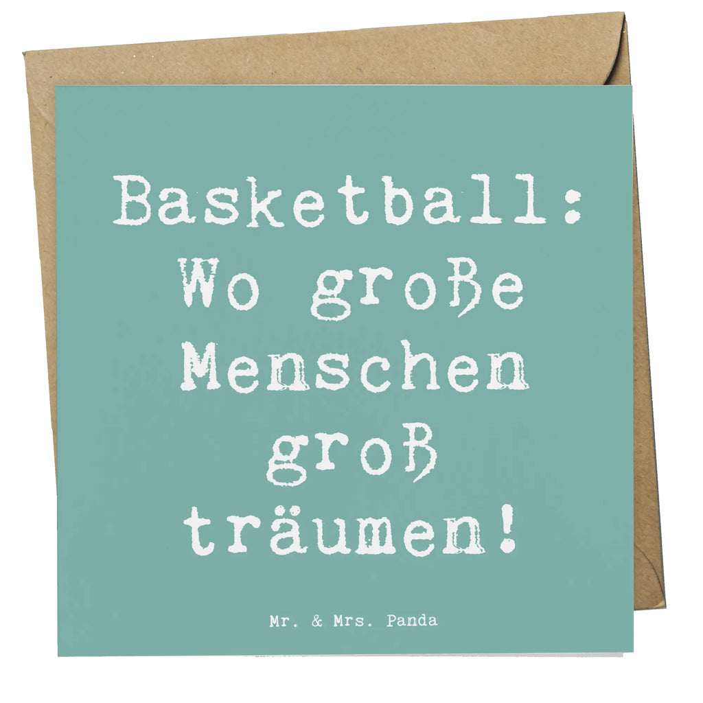 Deluxe Card Saying Basketball: Wo große Menschen groß träumen! Grußkarte, Geburtstagskarte, Karte, Glückwunschkarte, Einladungskarte, Klappkarte, Hochwertige Grußkarte, Hochzeitskarte, Hochwertige Klappkarte, Geschenk, Sport, Sportart, Hobby, Schenken, Danke, Dankeschön, Auszeichnung, Gewinn, Sportler