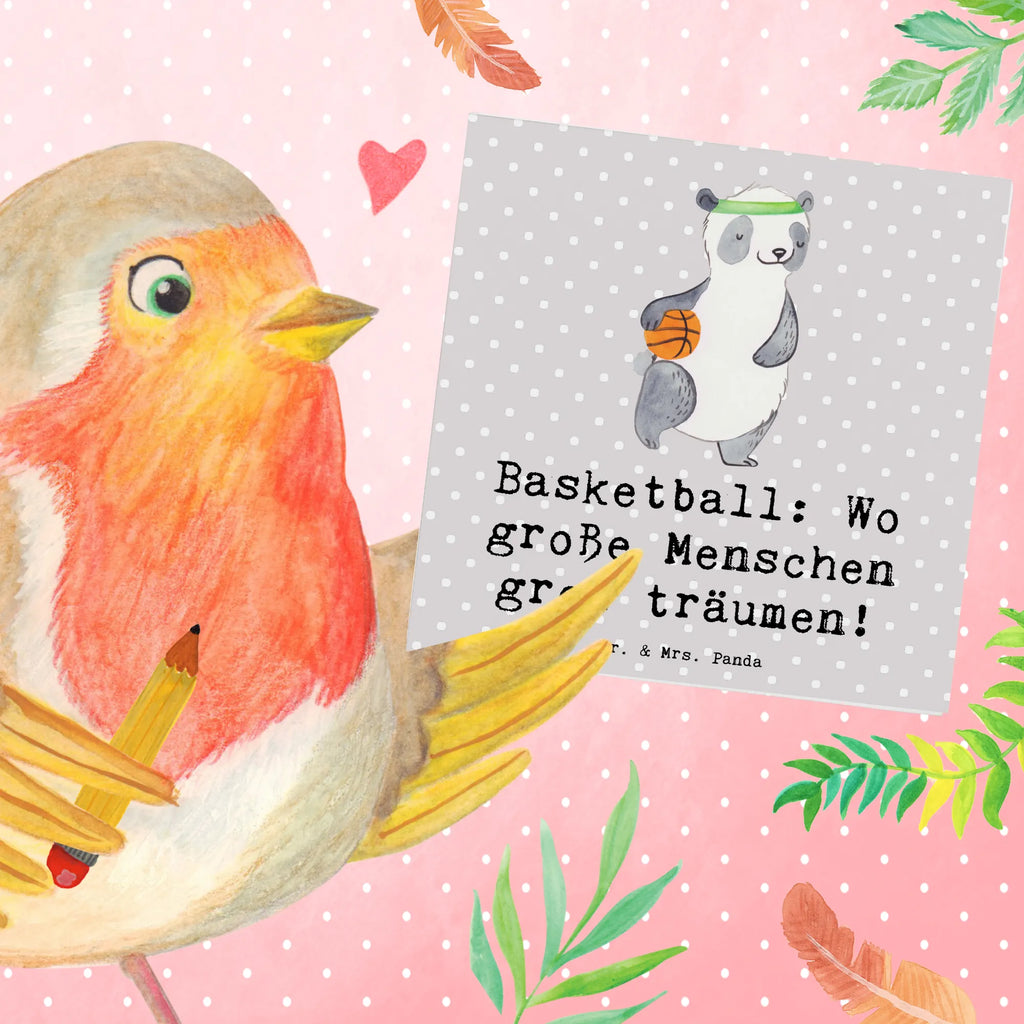 Deluxe Card Basketball: Wo große Menschen groß träumen! Karte, Hochwertige Grußkarte, Klappkarte, Hochzeitskarte, Hochwertige Klappkarte, Glückwunschkarte, Geburtstagskarte, Einladungskarte, Grußkarte, Geschenk, Sport, Sportart, Hobby, Schenken, Danke, Dankeschön, Auszeichnung, Gewinn, Sportler