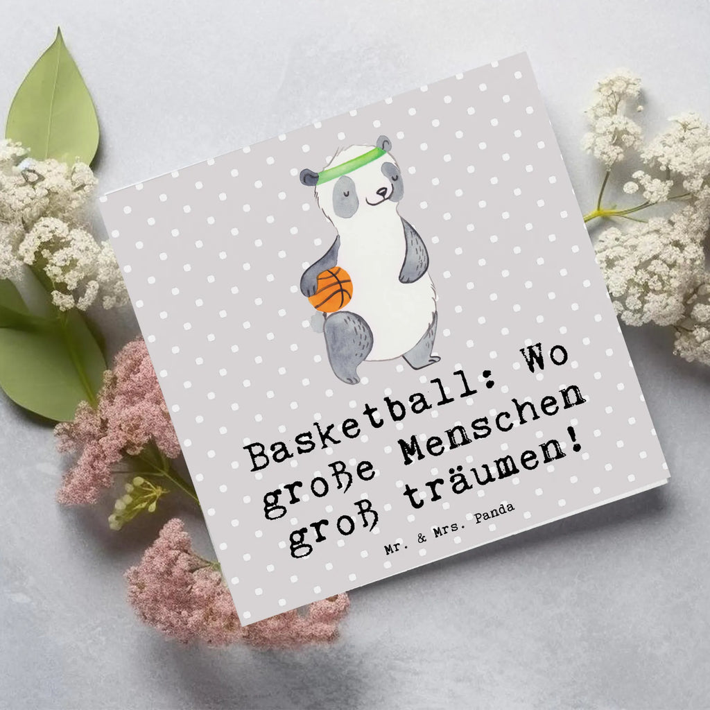 Deluxe Card Basketball: Wo große Menschen groß träumen! Karte, Hochwertige Grußkarte, Klappkarte, Hochzeitskarte, Hochwertige Klappkarte, Glückwunschkarte, Geburtstagskarte, Einladungskarte, Grußkarte, Geschenk, Sport, Sportart, Hobby, Schenken, Danke, Dankeschön, Auszeichnung, Gewinn, Sportler