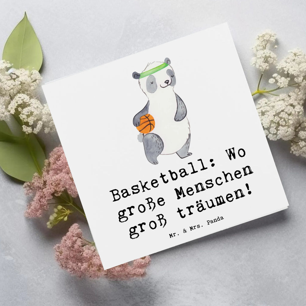 Deluxe Card Basketball: Wo große Menschen groß träumen! Karte, Hochwertige Grußkarte, Klappkarte, Hochzeitskarte, Hochwertige Klappkarte, Glückwunschkarte, Geburtstagskarte, Einladungskarte, Grußkarte, Geschenk, Sport, Sportart, Hobby, Schenken, Danke, Dankeschön, Auszeichnung, Gewinn, Sportler