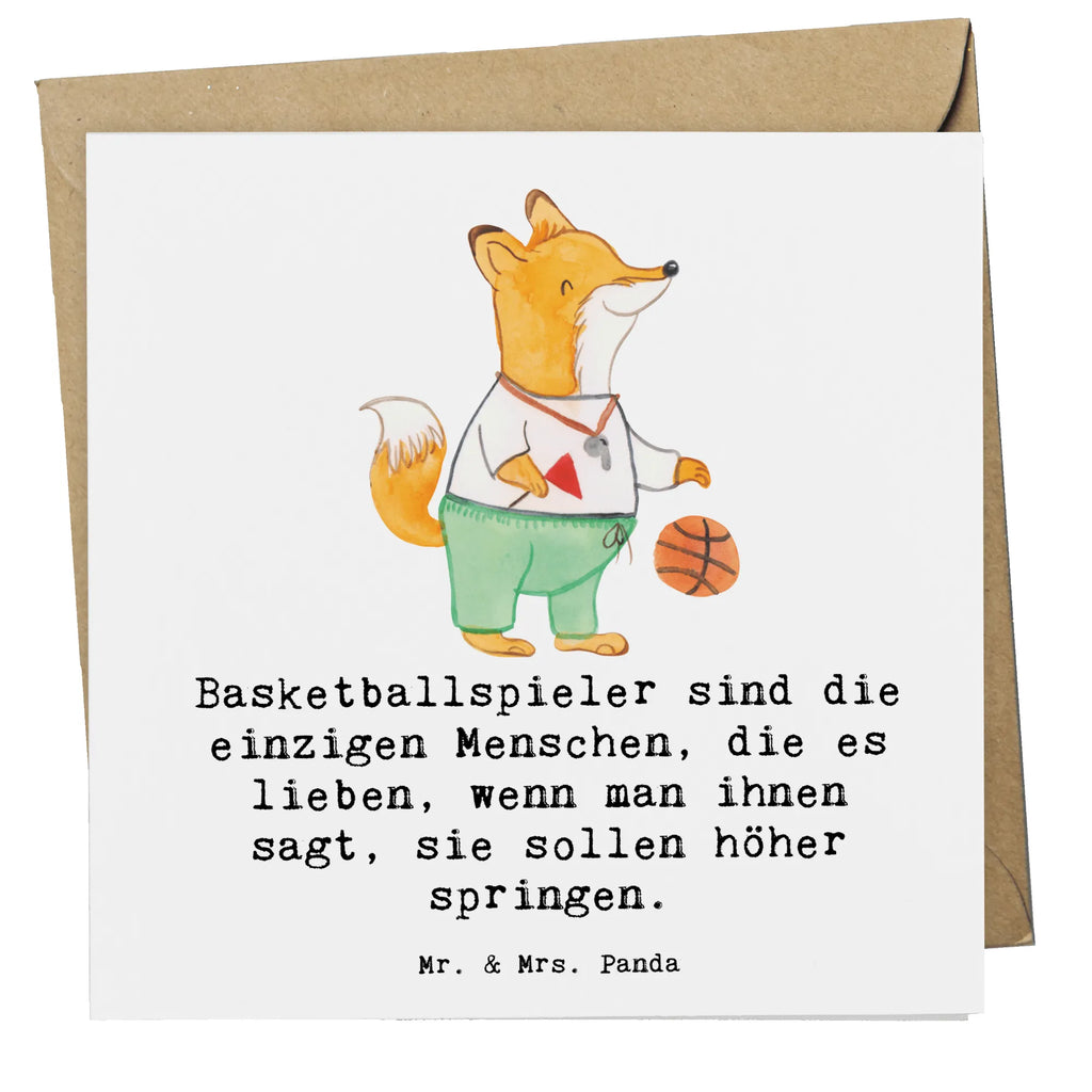 Deluxe Card Basketballspieler sind die einzigen Menschen, die es lieben, wenn man ihnen sagt, sie sollen höher springen. Klappkarte, Einladungskarte, Grußkarte, Hochwertige Grußkarte, Karte, Hochzeitskarte, Glückwunschkarte, Hochwertige Klappkarte, Geburtstagskarte, Geschenk, Sport, Sportart, Hobby, Schenken, Danke, Dankeschön, Auszeichnung, Gewinn, Sportler