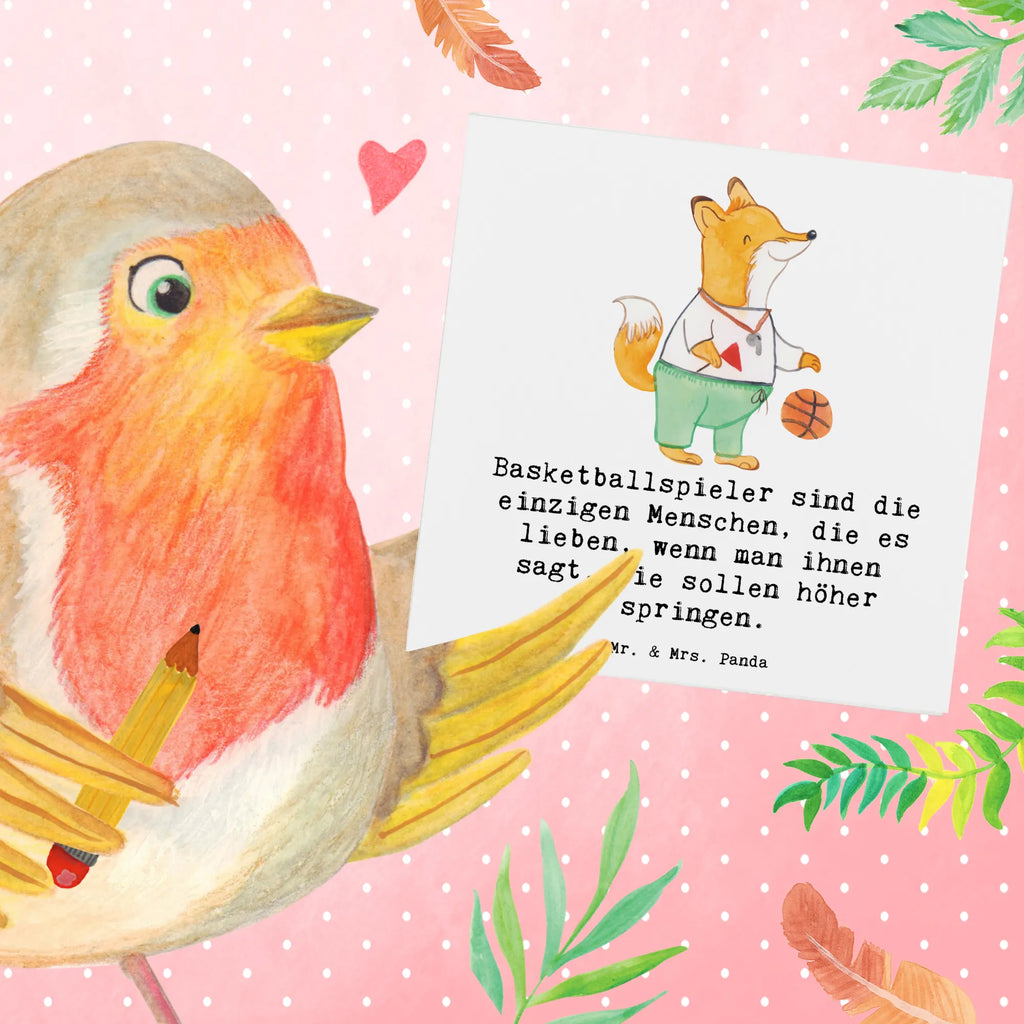 Deluxe Card Basketballspieler sind die einzigen Menschen, die es lieben, wenn man ihnen sagt, sie sollen höher springen. Klappkarte, Einladungskarte, Grußkarte, Hochwertige Grußkarte, Karte, Hochzeitskarte, Glückwunschkarte, Hochwertige Klappkarte, Geburtstagskarte, Geschenk, Sport, Sportart, Hobby, Schenken, Danke, Dankeschön, Auszeichnung, Gewinn, Sportler