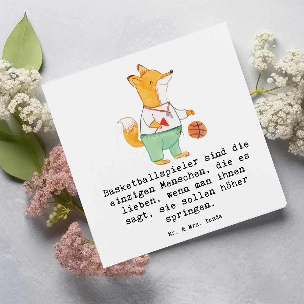 Deluxe Card Basketballspieler sind die einzigen Menschen, die es lieben, wenn man ihnen sagt, sie sollen höher springen. Klappkarte, Einladungskarte, Grußkarte, Hochwertige Grußkarte, Karte, Hochzeitskarte, Glückwunschkarte, Hochwertige Klappkarte, Geburtstagskarte, Geschenk, Sport, Sportart, Hobby, Schenken, Danke, Dankeschön, Auszeichnung, Gewinn, Sportler
