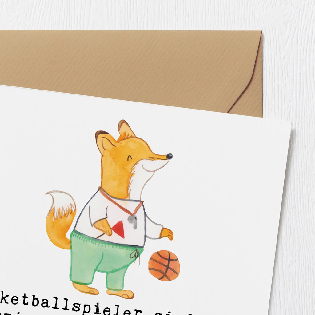 Deluxe Card Basketballspieler sind die einzigen Menschen, die es lieben, wenn man ihnen sagt, sie sollen höher springen. Klappkarte, Einladungskarte, Grußkarte, Hochwertige Grußkarte, Karte, Hochzeitskarte, Glückwunschkarte, Hochwertige Klappkarte, Geburtstagskarte, Geschenk, Sport, Sportart, Hobby, Schenken, Danke, Dankeschön, Auszeichnung, Gewinn, Sportler