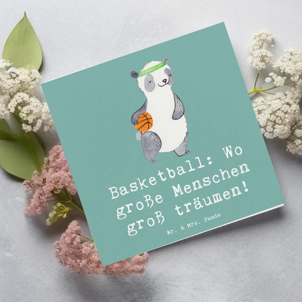 Deluxe Card Basketball: Wo große Menschen groß träumen! Karte, Hochwertige Grußkarte, Klappkarte, Hochzeitskarte, Hochwertige Klappkarte, Glückwunschkarte, Geburtstagskarte, Einladungskarte, Grußkarte, Geschenk, Sport, Sportart, Hobby, Schenken, Danke, Dankeschön, Auszeichnung, Gewinn, Sportler