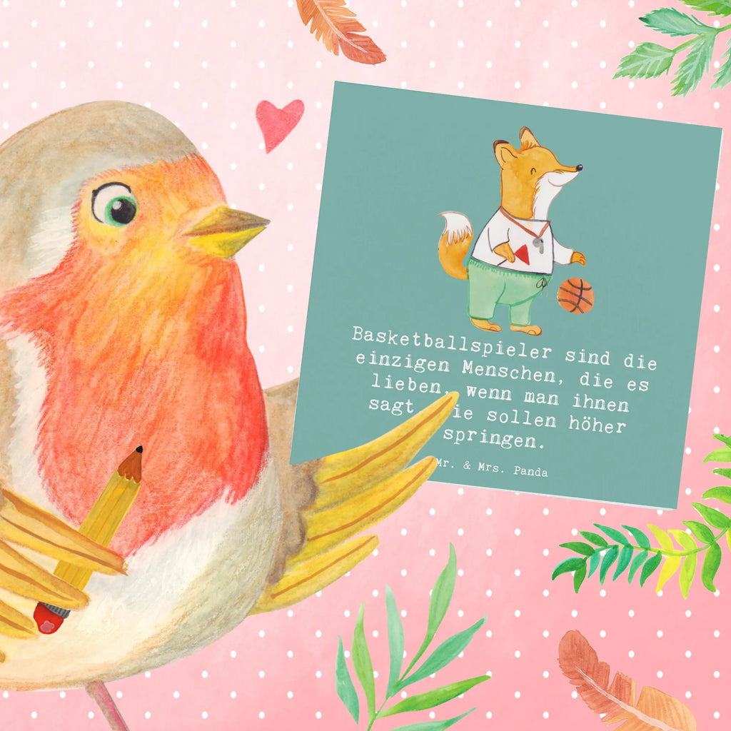 Deluxe Card Basketballspieler sind die einzigen Menschen, die es lieben, wenn man ihnen sagt, sie sollen höher springen. Klappkarte, Einladungskarte, Grußkarte, Hochwertige Grußkarte, Karte, Hochzeitskarte, Glückwunschkarte, Hochwertige Klappkarte, Geburtstagskarte, Geschenk, Sport, Sportart, Hobby, Schenken, Danke, Dankeschön, Auszeichnung, Gewinn, Sportler