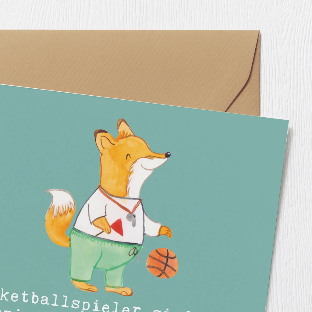 Deluxe Card Basketballspieler sind die einzigen Menschen, die es lieben, wenn man ihnen sagt, sie sollen höher springen. Klappkarte, Einladungskarte, Grußkarte, Hochwertige Grußkarte, Karte, Hochzeitskarte, Glückwunschkarte, Hochwertige Klappkarte, Geburtstagskarte, Geschenk, Sport, Sportart, Hobby, Schenken, Danke, Dankeschön, Auszeichnung, Gewinn, Sportler