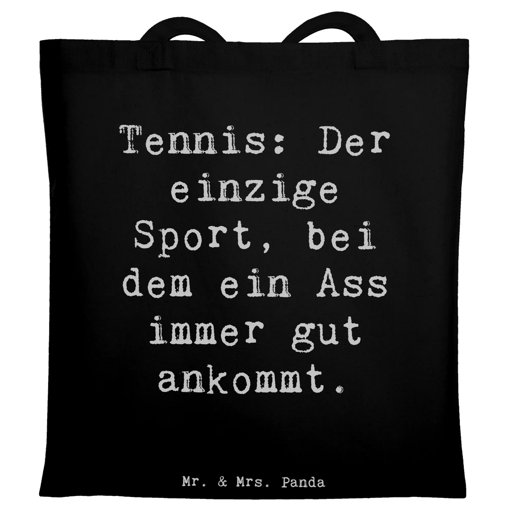 Tote bag Saying Tennis: Der einzige Sport, bei dem ein Ass immer gut ankommt. Beutel, Einkaufstüte, Strandtasche, Einkaufstasche, Umhängetasche, Beuteltasche, Stofftasche, Stoffbeutel, Jutetasche, Laptoptasche, Tasche, Jutebeutel, Shopper, Badetasche, Schultertasche, Tragetasche, Geschenk, Sport, Sportart, Hobby, Schenken, Danke, Dankeschön, Auszeichnung, Gewinn, Sportler