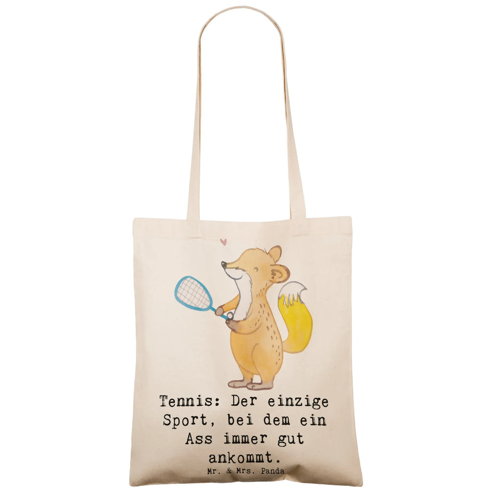 Tote bag Tennis: Der einzige Sport, bei dem ein Ass immer gut ankommt. Stoffbeutel, Stofftasche, Laptoptasche, Tasche, Umhängetasche, Jutebeutel, Badetasche, Einkaufstasche, Einkaufstüte, Tragetasche, Strandtasche, Beuteltasche, Schultertasche, Beutel, Shopper, Jutetasche, Geschenk, Sport, Sportart, Hobby, Schenken, Danke, Dankeschön, Auszeichnung, Gewinn, Sportler