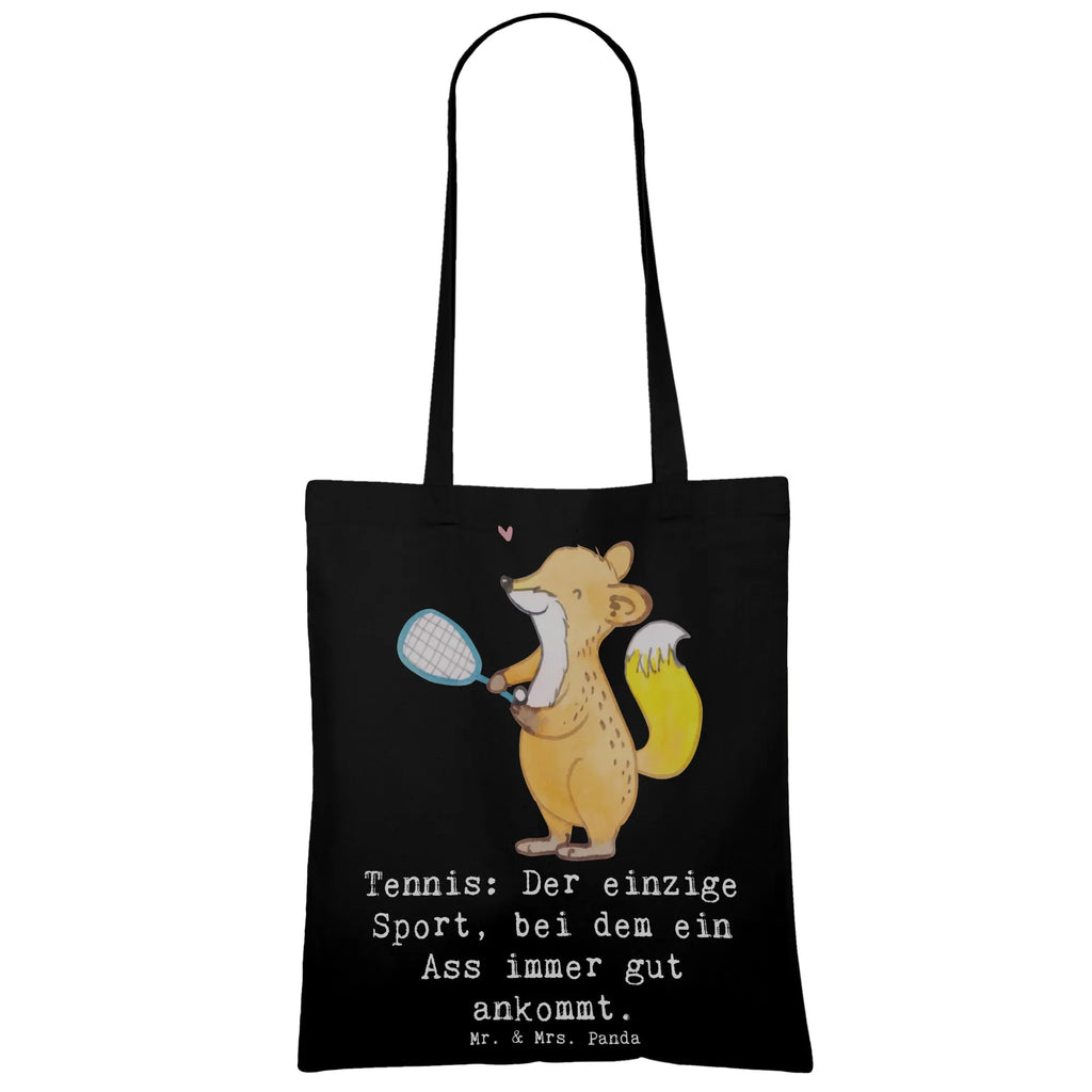 Tote bag Tennis: Der einzige Sport, bei dem ein Ass immer gut ankommt. Stoffbeutel, Stofftasche, Laptoptasche, Tasche, Umhängetasche, Jutebeutel, Badetasche, Einkaufstasche, Einkaufstüte, Tragetasche, Strandtasche, Beuteltasche, Schultertasche, Beutel, Shopper, Jutetasche, Geschenk, Sport, Sportart, Hobby, Schenken, Danke, Dankeschön, Auszeichnung, Gewinn, Sportler