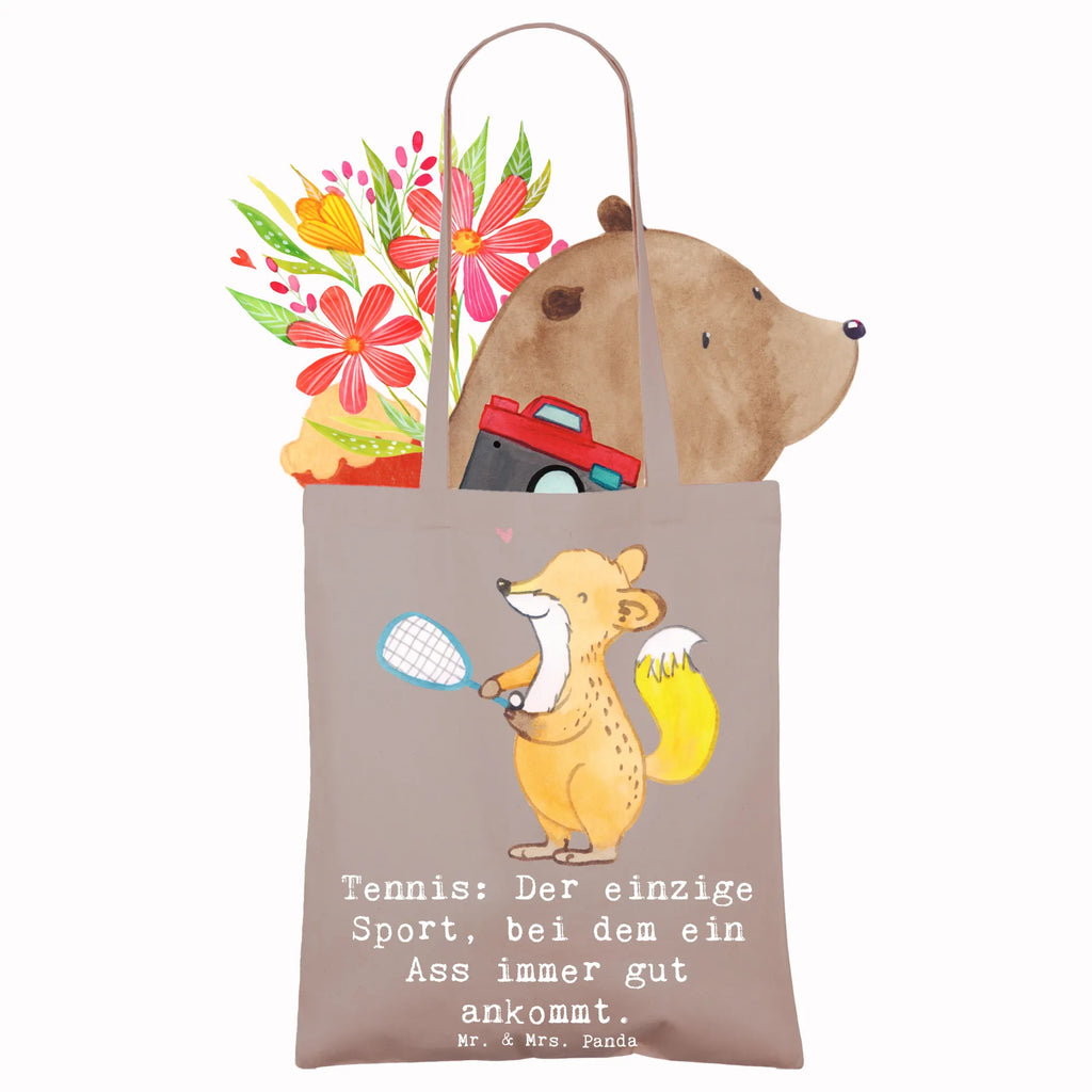 Tote bag Tennis: Der einzige Sport, bei dem ein Ass immer gut ankommt. Stoffbeutel, Stofftasche, Laptoptasche, Tasche, Umhängetasche, Jutebeutel, Badetasche, Einkaufstasche, Einkaufstüte, Tragetasche, Strandtasche, Beuteltasche, Schultertasche, Beutel, Shopper, Jutetasche, Geschenk, Sport, Sportart, Hobby, Schenken, Danke, Dankeschön, Auszeichnung, Gewinn, Sportler