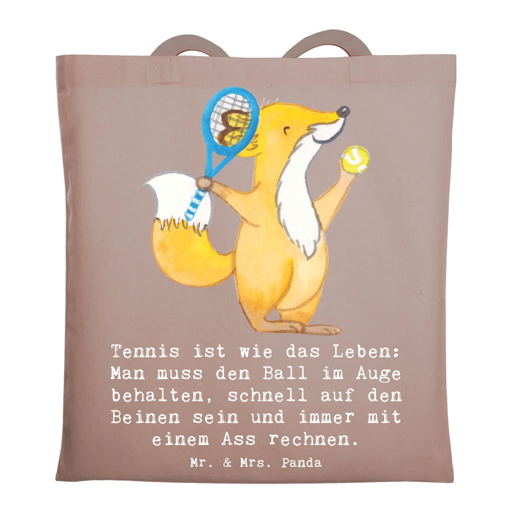 Tote bag Tennis ist wie das Leben: Man muss den Ball im Auge behalten, schnell auf den Beinen sein und immer mit einem Ass rechnen. Schultertasche, Beuteltasche, Umhängetasche, Jutetasche, Tragetasche, Beutel, Strandtasche, Jutebeutel, Einkaufstasche, Stoffbeutel, Shopper, Laptoptasche, Badetasche, Einkaufstüte, Stofftasche, Tasche, Geschenk, Sport, Sportart, Hobby, Schenken, Danke, Dankeschön, Auszeichnung, Gewinn, Sportler