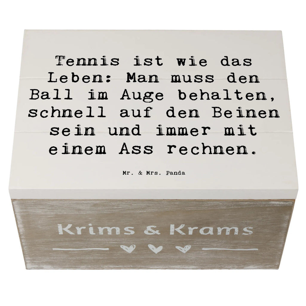 Holzkiste Spruch Tennis Lebensweisheit XXL, Geschenkdose, Aufbewahrungsbox, Geschenkbox, Kiste, Schatzkiste, Holzkiste, Schatulle, Erinnerungsbox, Erinnerungskiste, Truhe, Dekokiste, Geschenk, Sport, Sportart, Hobby, Schenken, Danke, Dankeschön, Auszeichnung, Gewinn, Sportler