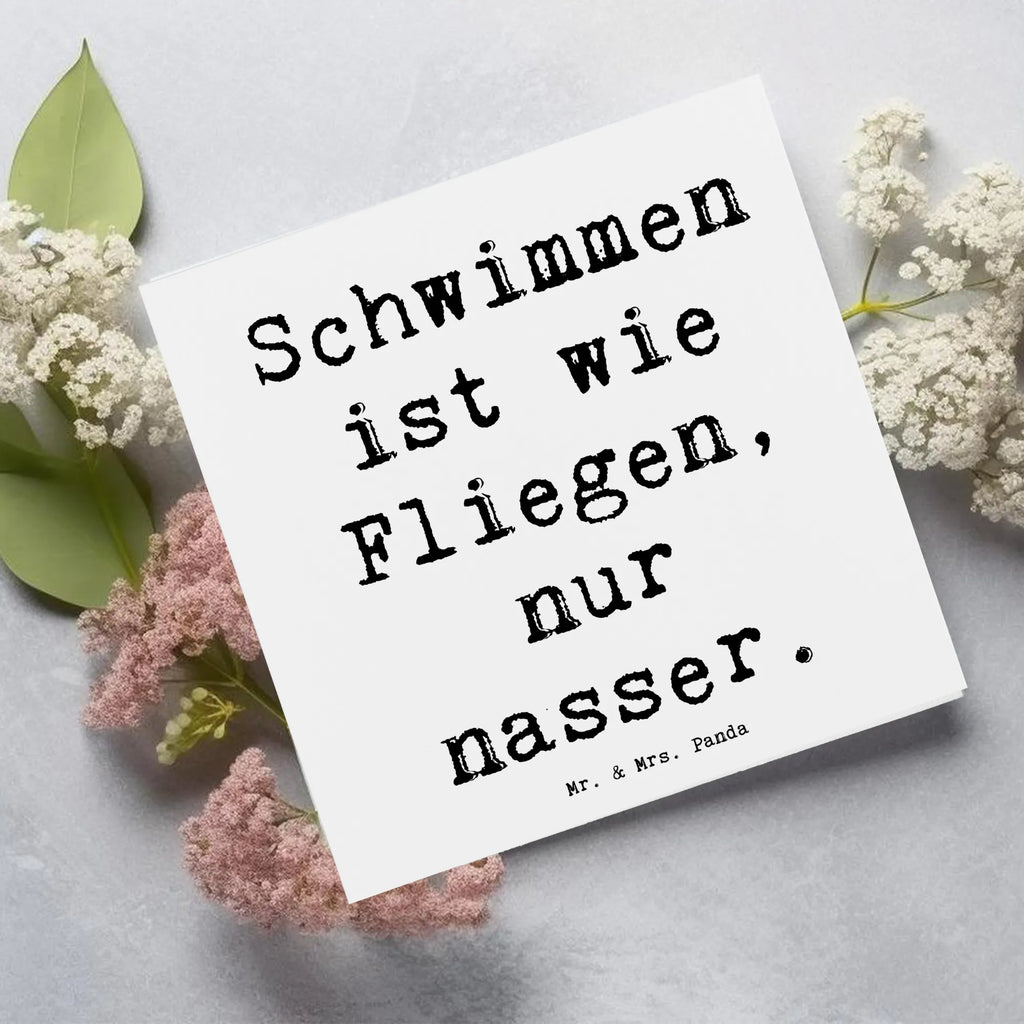 Deluxe Card Saying Schwimmen ist wie Fliegen, nur nasser. Hochzeitskarte, Glückwunschkarte, Hochwertige Grußkarte, Hochwertige Klappkarte, Einladungskarte, Klappkarte, Karte, Grußkarte, Geburtstagskarte, Geschenk, Sport, Sportart, Hobby, Schenken, Danke, Dankeschön, Auszeichnung, Gewinn, Sportler