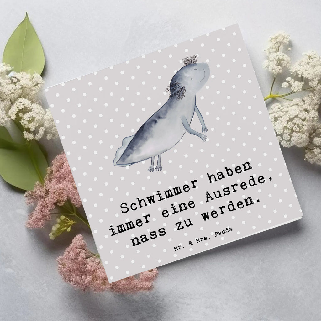 Deluxe Card Schwimmer haben immer eine Ausrede, nass zu werden. Hochzeitskarte, Einladungskarte, Hochwertige Grußkarte, Hochwertige Klappkarte, Karte, Grußkarte, Geburtstagskarte, Klappkarte, Glückwunschkarte, Geschenk, Sport, Sportart, Hobby, Schenken, Danke, Dankeschön, Auszeichnung, Gewinn, Sportler