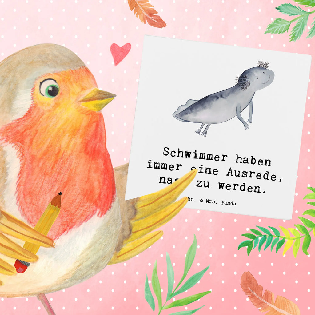 Deluxe Card Schwimmer haben immer eine Ausrede, nass zu werden. Hochzeitskarte, Einladungskarte, Hochwertige Grußkarte, Hochwertige Klappkarte, Karte, Grußkarte, Geburtstagskarte, Klappkarte, Glückwunschkarte, Geschenk, Sport, Sportart, Hobby, Schenken, Danke, Dankeschön, Auszeichnung, Gewinn, Sportler