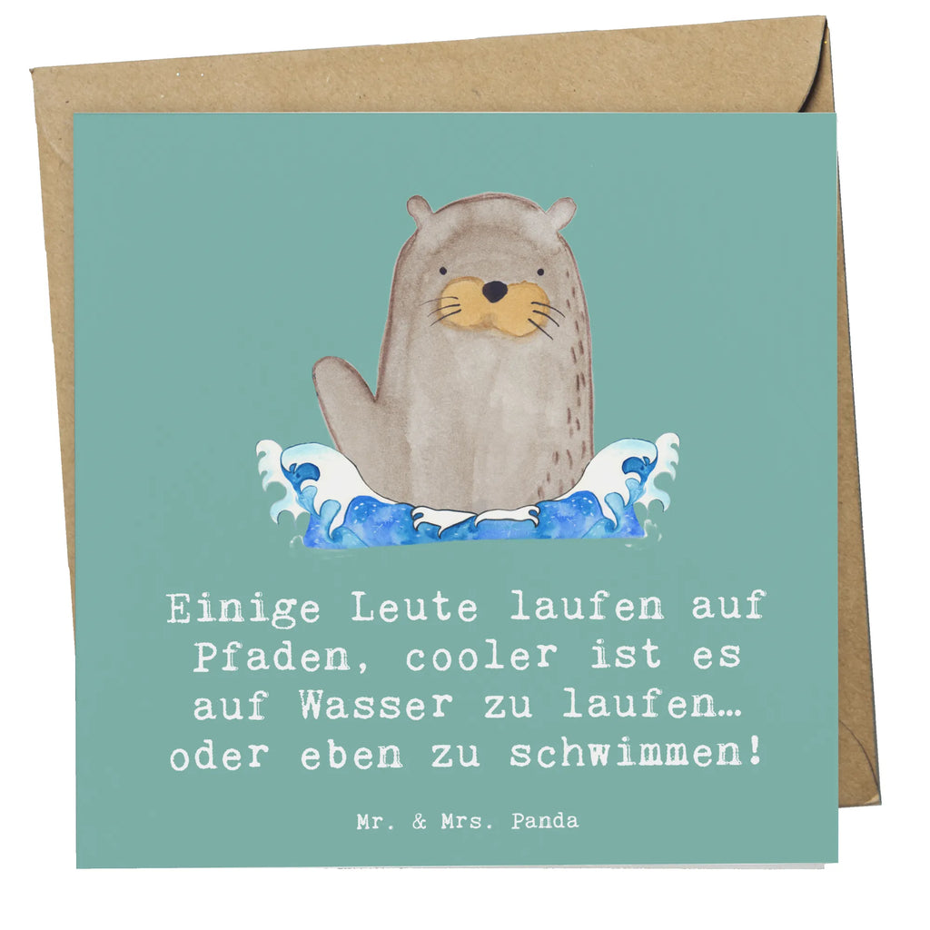 Deluxe Card Einige Leute laufen auf Pfaden, cooler ist es auf Wasser zu laufen… oder eben zu schwimmen! Karte, Hochzeitskarte, Glückwunschkarte, Grußkarte, Hochwertige Grußkarte, Hochwertige Klappkarte, Geburtstagskarte, Klappkarte, Einladungskarte, Geschenk, Sport, Sportart, Hobby, Schenken, Danke, Dankeschön, Auszeichnung, Gewinn, Sportler