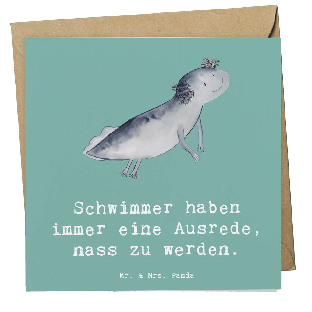 Deluxe Card Schwimmer haben immer eine Ausrede, nass zu werden. Hochzeitskarte, Einladungskarte, Hochwertige Grußkarte, Hochwertige Klappkarte, Karte, Grußkarte, Geburtstagskarte, Klappkarte, Glückwunschkarte, Geschenk, Sport, Sportart, Hobby, Schenken, Danke, Dankeschön, Auszeichnung, Gewinn, Sportler