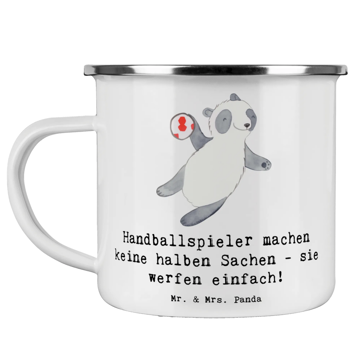 Camping Emaille Tasse Handball Wurf Outdoor Tasse, Emaille Becher, wandertasse, Teebecher, Kaffeepott, Pott, blechbecher, Blechtasse, Haferl, Reisebecher, reisetasse, metallbecher, Tasse Emaille, Motivtasse, Campingbecher, Campingtasse, Emaille Tasse, Teetasse, Emailletasse, outdoortasse, wanderbecher, emaillebecher, Outdoor Becher, becher emaille, Geschenk, Schenken, Sport, Sportart, Hobby, Danke, Dankeschön, Auszeichnung, Gewinn, Sportler
