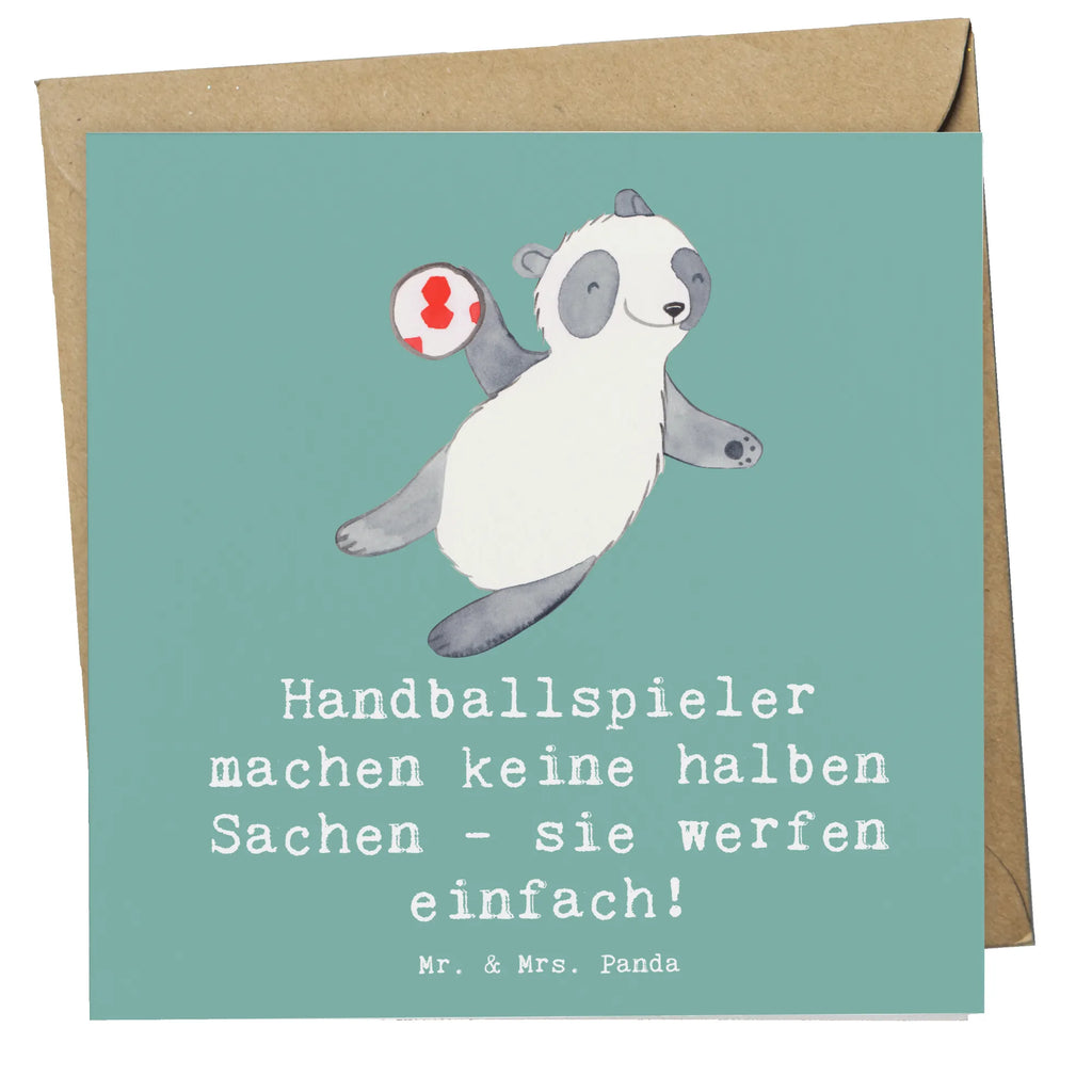 Deluxe Card Handballspieler machen keine halben Sachen - sie werfen einfach! Glückwunschkarte, Hochzeitskarte, Hochwertige Grußkarte, Geburtstagskarte, Karte, Grußkarte, Klappkarte, Einladungskarte, Hochwertige Klappkarte, Geschenk, Sport, Sportart, Hobby, Schenken, Danke, Dankeschön, Auszeichnung, Gewinn, Sportler