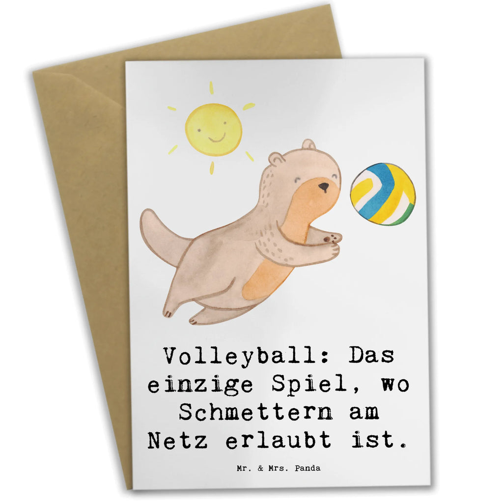 Greetings card Volleyball: Das einzige Spiel, wo Schmettern am Netz erlaubt ist. Ansichtskarten, Grußkarte, Einladungskarte, Klappkarte, Hochzeitskarte, Glückwunschkarte, Karte, Geburtstagskarte, Geschenk, Sport, Sportart, Hobby, Schenken, Danke, Dankeschön, Auszeichnung, Gewinn, Sportler