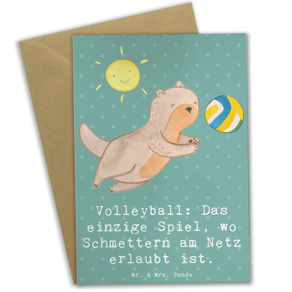 Greetings card Volleyball: Das einzige Spiel, wo Schmettern am Netz erlaubt ist. Ansichtskarten, Grußkarte, Einladungskarte, Klappkarte, Hochzeitskarte, Glückwunschkarte, Karte, Geburtstagskarte, Geschenk, Sport, Sportart, Hobby, Schenken, Danke, Dankeschön, Auszeichnung, Gewinn, Sportler