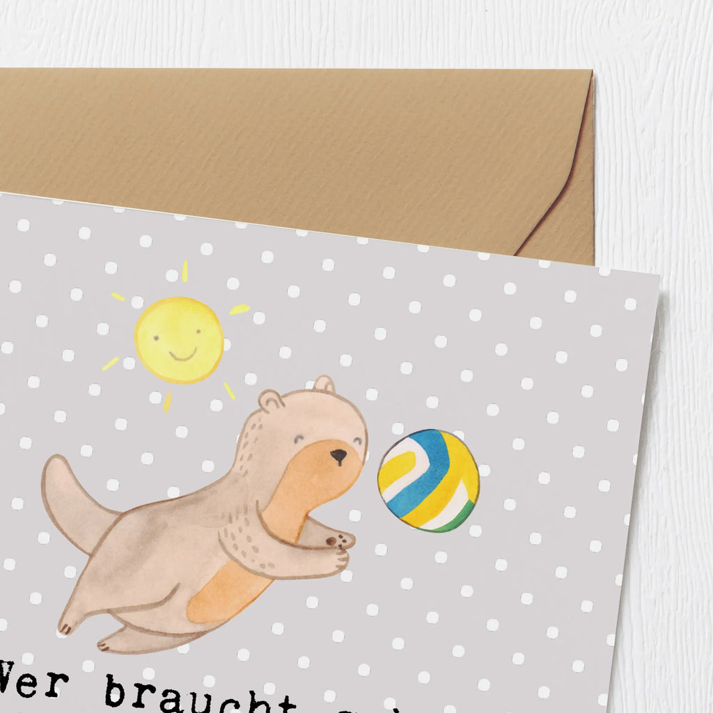 Deluxe Card Wer braucht schon Flügel, wenn man springen kann wie ein Volleyballspieler? Karte, Grußkarte, Klappkarte, Einladungskarte, Glückwunschkarte, Hochzeitskarte, Geburtstagskarte, Hochwertige Grußkarte, Hochwertige Klappkarte, Geschenk, Sport, Sportart, Hobby, Schenken, Danke, Dankeschön, Auszeichnung, Gewinn, Sportler