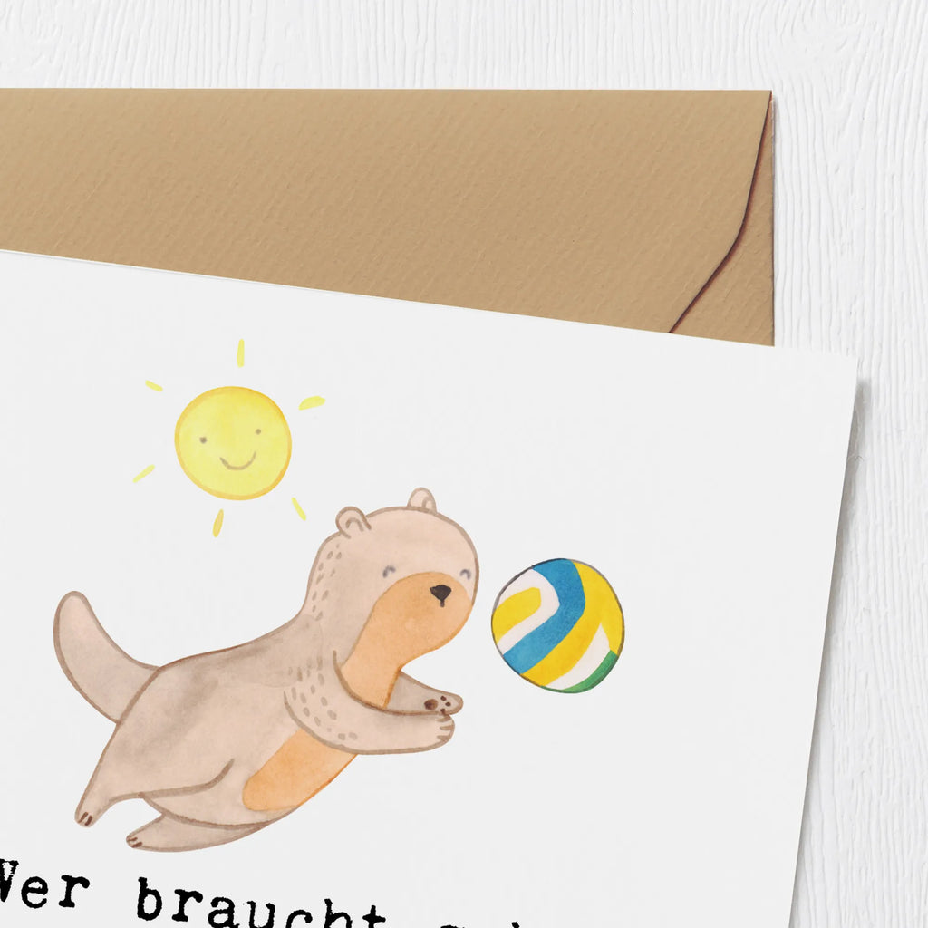 Deluxe Card Wer braucht schon Flügel, wenn man springen kann wie ein Volleyballspieler? Karte, Grußkarte, Klappkarte, Einladungskarte, Glückwunschkarte, Hochzeitskarte, Geburtstagskarte, Hochwertige Grußkarte, Hochwertige Klappkarte, Geschenk, Sport, Sportart, Hobby, Schenken, Danke, Dankeschön, Auszeichnung, Gewinn, Sportler