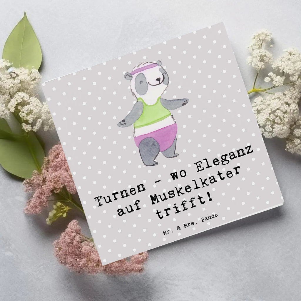 Deluxe Card Turnen - wo Eleganz auf Muskelkater trifft! Karte, Geburtstagskarte, Glückwunschkarte, Hochwertige Klappkarte, Hochwertige Grußkarte, Einladungskarte, Klappkarte, Hochzeitskarte, Grußkarte, Geschenk, Sport, Sportart, Hobby, Schenken, Danke, Dankeschön, Auszeichnung, Gewinn, Sportler